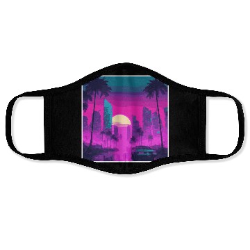 Discover Neon Paradise Vaporwave Sunset Vibes Face Masks