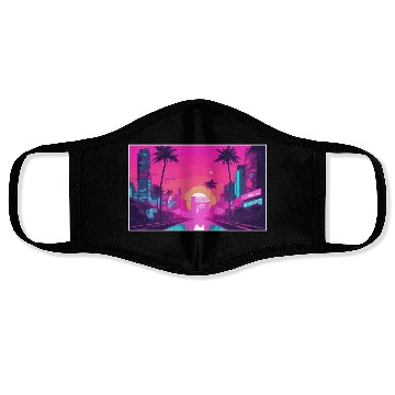 Discover Neon Paradise Vaporwave Sunset Vibes Face Masks