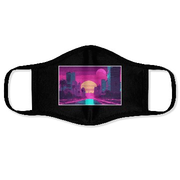Discover Neon Paradise Vaporwave Sunset Vibes Face Masks