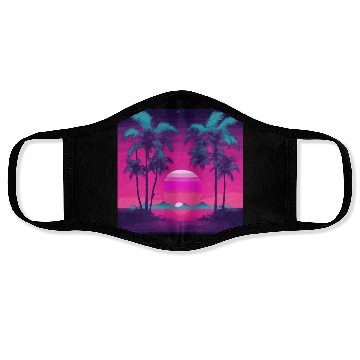 Discover Neon Paradise Vaporwave Sunset Vibes Face Masks