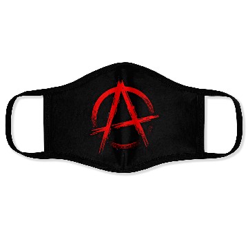 Discover Red Anarchy Symbol - Rebel Freedom Statement Face Masks