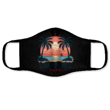 Discover Mexico Beach Vintage Sunset Tropical Vibes Face Masks