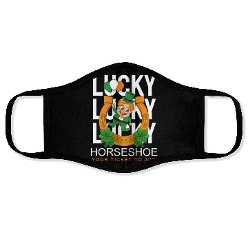 Discover Lucky horseshoe your ticket to joy Face Masks