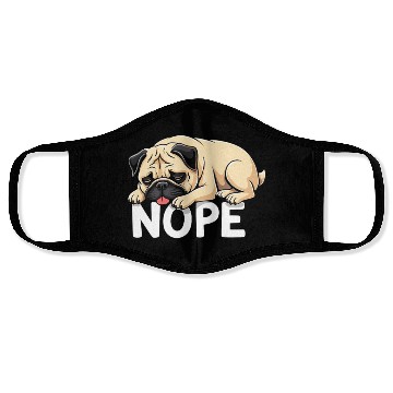 Discover Pug Pug Dog Fauer Dog Nope Mops Saying Face Masks