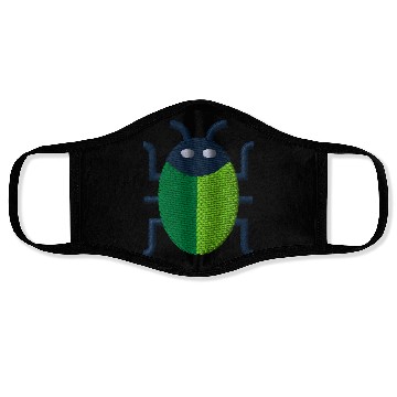 Discover Green bug embroidered Face Masks