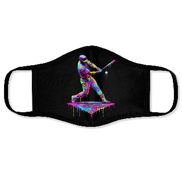 Discover Ice Cream Drip Baseball Bat Baseball Player Face Masks