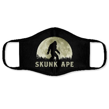 Discover Skunk Ape Bigfoot Moon Silhouette Retro Believe Face Masks