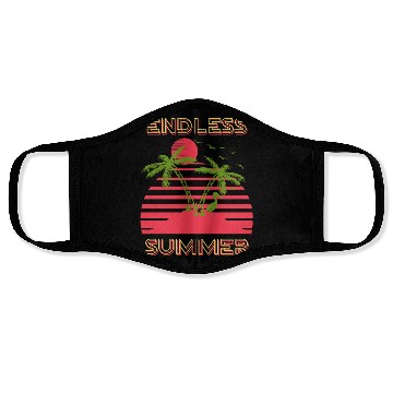 Discover Cool Endless Summer Face Masks|80s Retro Design