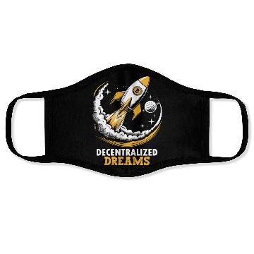 Discover Decentralized Dreams Crypto Bitcoin Rocket Face Masks