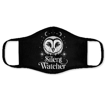 Discover Silent Watcher Cottagecore Owl Design Face Masks
