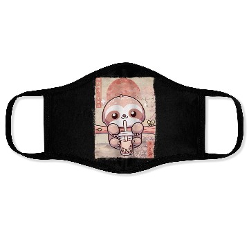 Discover Cute Kawaii Sloth Drinks Boba Tea Japanese Face Masks