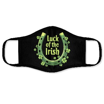 Discover Luck of the Irish Horseshoe Design Face Masks