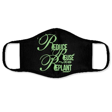 Discover Reduce Reuse Replant – Green Eco Script Face Masks