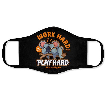 Discover Funny Hard Work Koala Face Masks