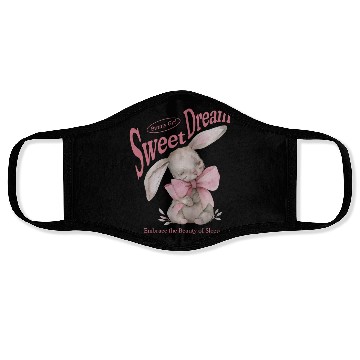 Discover Happy Easter Bunny Coquette Bow Sweet Dream Easter Face Masks