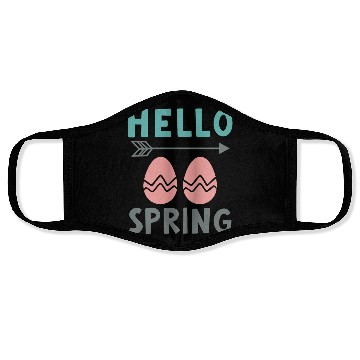 Discover Hello Spring - Spring Design with Easter Eggs Face Masks