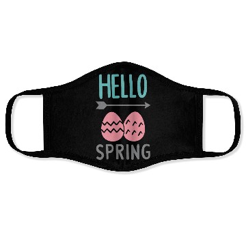 Discover Hello Spring - Spring Design with Easter Eggs Face Masks