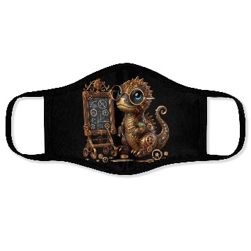 Discover Steampunk Dragon Cute Baby Steampunk Dragon Art Face Masks