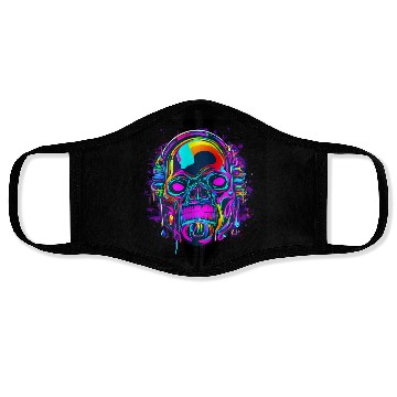 Discover Neon Style Skull Rave Party Glow Face Masks