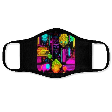 Discover Neon UV Style Vintage 80s Retro Face Masks