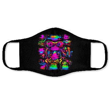 Discover Neon Style 80s Retro Party Color Glow Face Masks