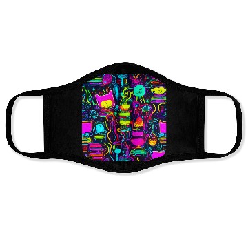 Discover Neon UV Style Vintage 80s Retro Face Masks