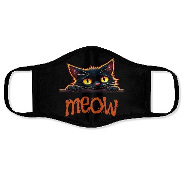 Discover Neon Black Cat with Playful  Face Masks