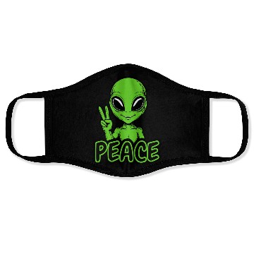 Discover Grey Alien Peace Face Masks