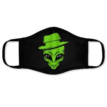 Discover Grey Alien Retro Gangster Face Masks