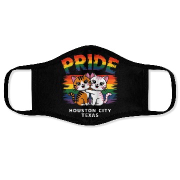 Discover Pride Month Houston City Texas USA Rainbow Flag LG Face Masks