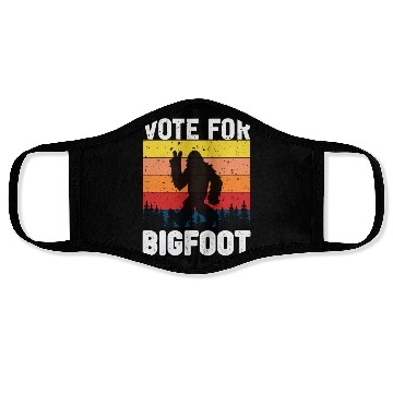 Discover Vote For Bigfoot Funny Retro Graphic Novelty Face Masks