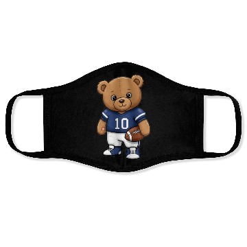Discover Teddy bear football player Face Masks