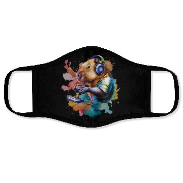 Discover Funny Video Games Capybara Funny Capybara Gamer Face Masks