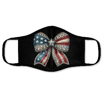 Discover Patriotic Rhinestone Bow Face Masks