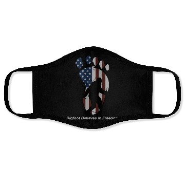 Discover Patriotic Bigfoot American Flag Design Face Masks