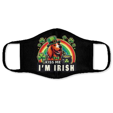 Discover Kiss Me I'm Irish Dog St. Patrick's Day Face Masks