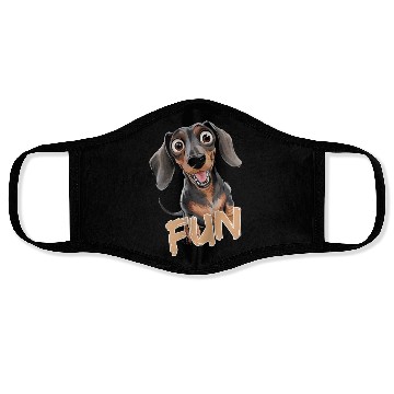 Discover Cheerful Dachshund Fun Expression Face Masks