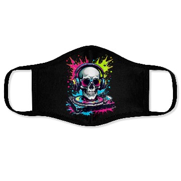 Discover Skull DJ Vibes Face Masks