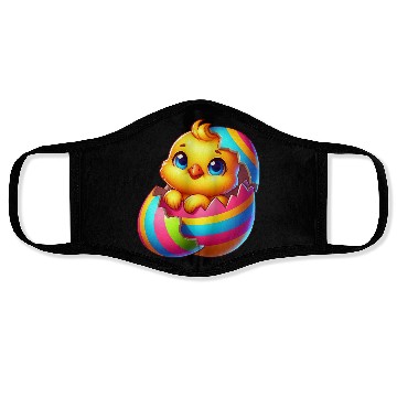 Discover Cute Chick Cartoon Colorful Easter Egg Hatching Face Masks