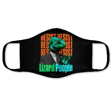 Discover Resist Reptilians Lizard People Face Masks