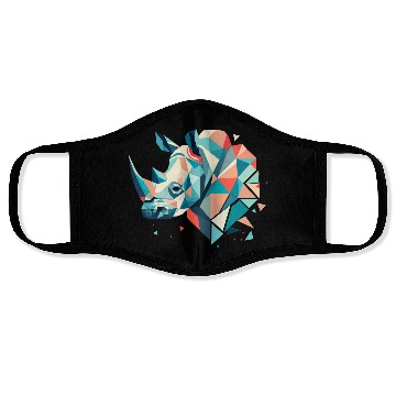 Discover Abstract Rhinoceros - Geometric Strength Face Masks