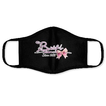 Discover Beautiful since1983 birthday typography Face Masks