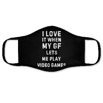 Discover Gamer GF Pun Funny Gaming Face Masks