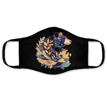 Discover Abstract Bear Nature Fusion Face Masks