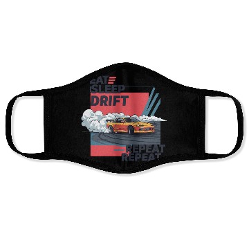 Discover Eat Sleep Drift Repeat Face Masks – Neon JDM Car Raci