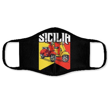 Discover Sicilia Flag Face Masks - Sicilian Scooters Sicily