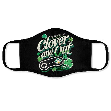 Discover St. Patrick's Day Retro Gaming Clover And Out Face Masks
