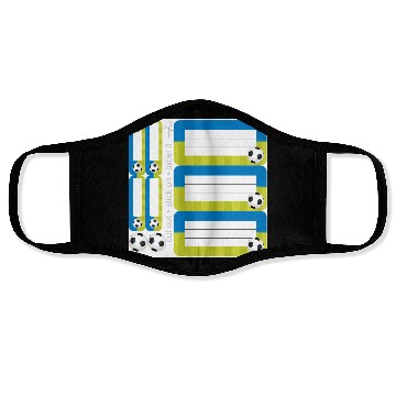 Discover DIY School Sticker Set - Soccer - Blue Green - 9 Face Masks