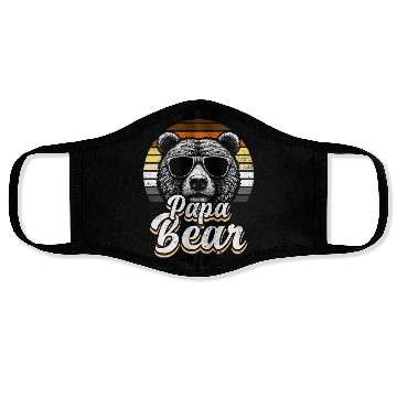 Discover Papa Bear Gay Pride Retro Cool Bear Flag Style Face Masks