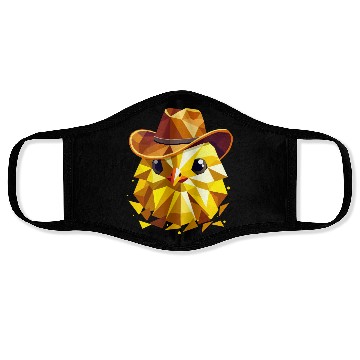 Discover Cute chick with a stylish cowboy hat Face Masks